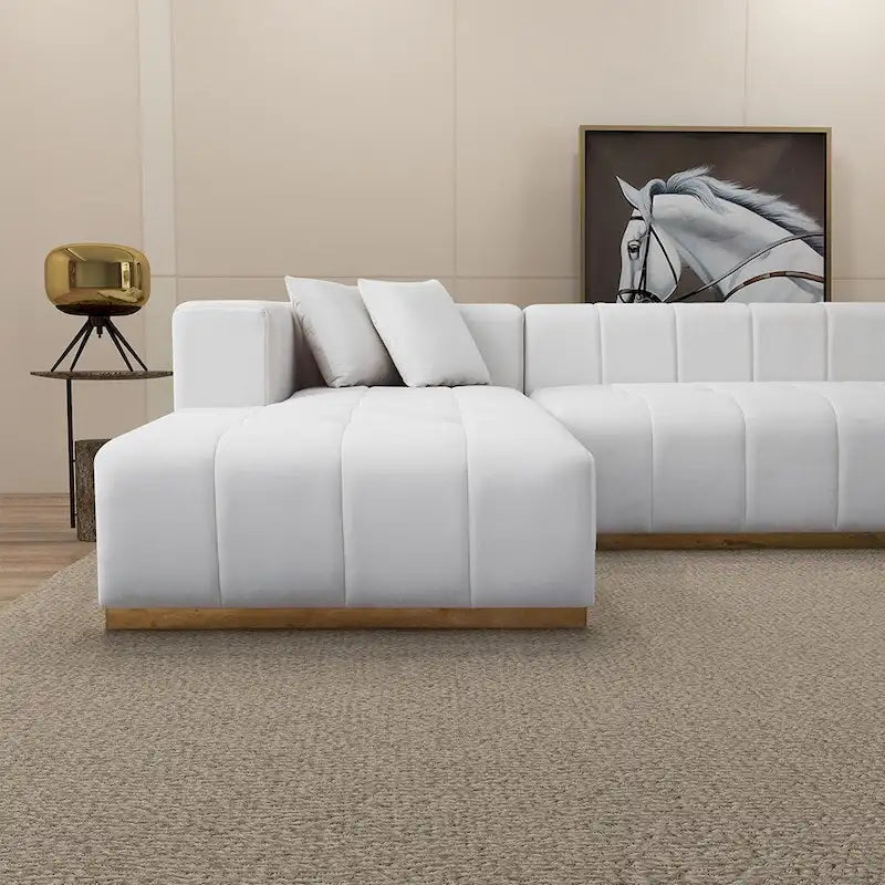 Bliss 3-Piece Velvet U-Shaped Corner Sectional Sofa