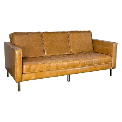 Weston Natural Luxury Leather Minimalist Sofa - 78.8W x 35.5D x 33.5H