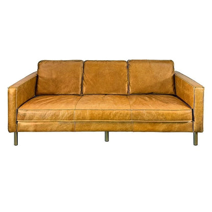 Weston Natural Luxury Leather Minimalist Sofa - 78.8W x 35.5D x 33.5H
