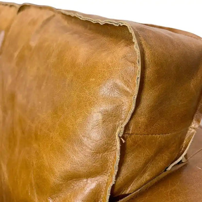 Weston Natural Luxury Leather Minimalist Sofa - 78.8W x 35.5D x 33.5H