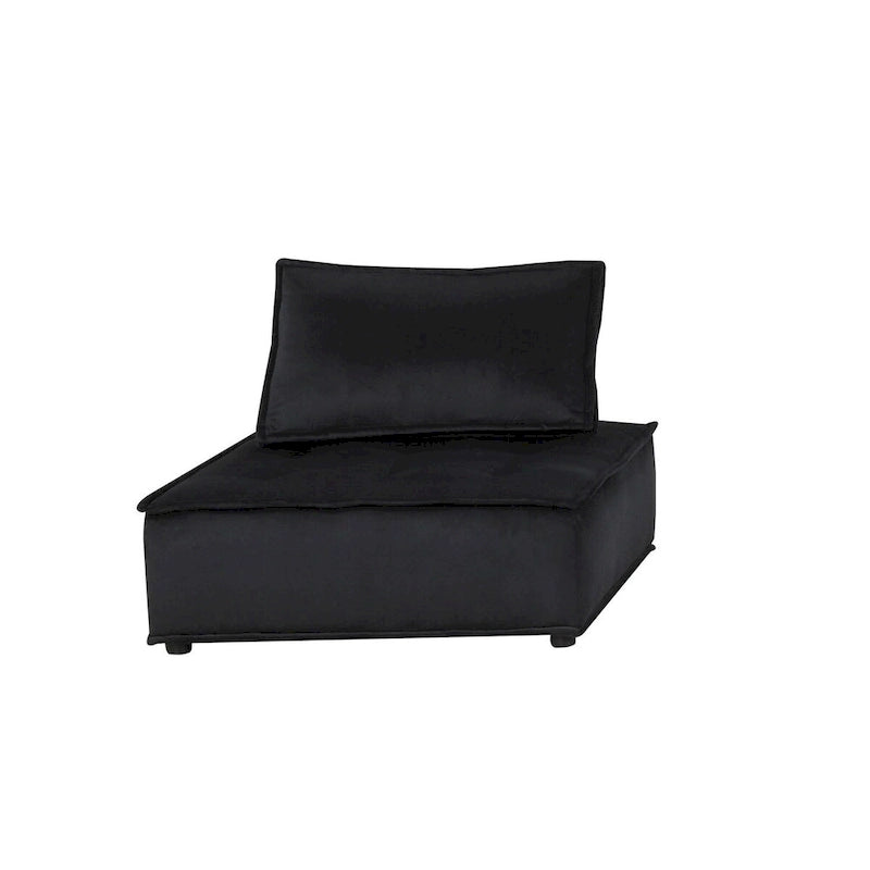 Velvet 5-Person Combination Sofa with Ottoman