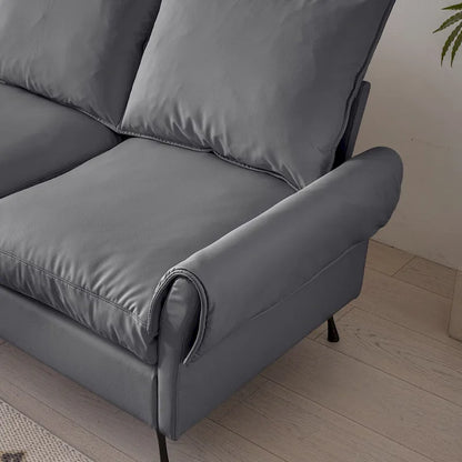 Modern L-Shaped Sofa Couch With Convertible Ottoman