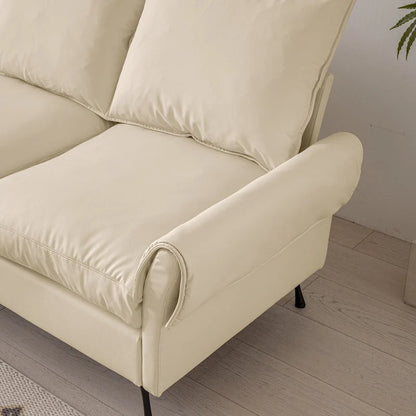 Modern L-Shaped Sofa Couch With Convertible Ottoman