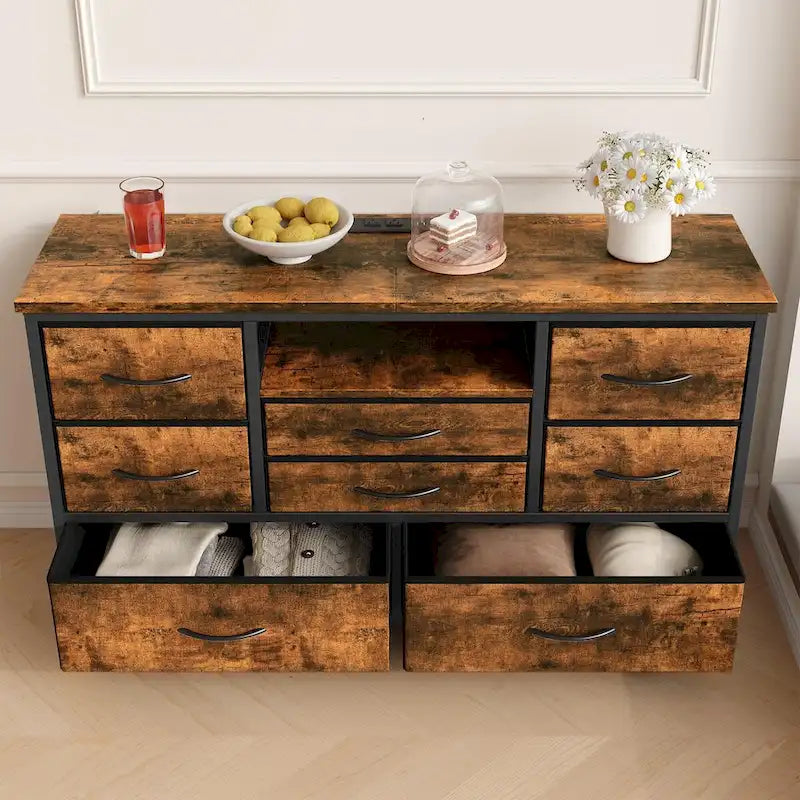 Dresser TV Stand with Power Outlet & Led for 55 TV - 55 inches