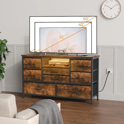 Dresser TV Stand with Power Outlet & Led for 55 TV - 55 inches