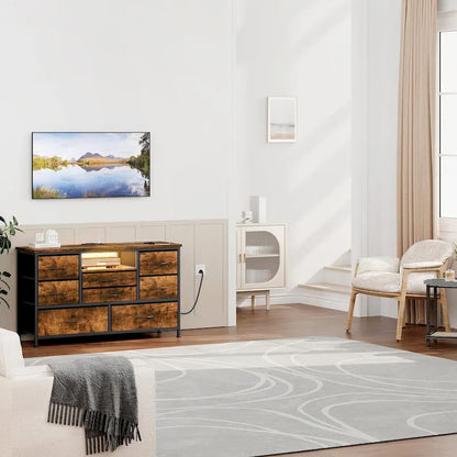 Dresser TV Stand with Power Outlet & Led for 55 TV - 55 inches