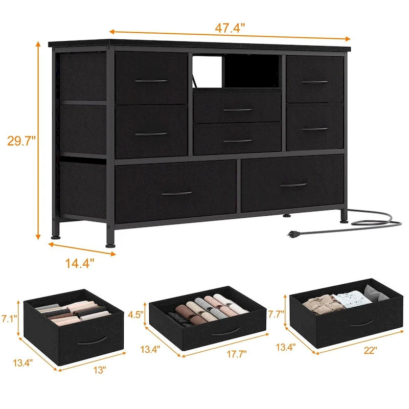 Dresser TV Stand with Power Outlet & Led for 55 TV - 55 inches