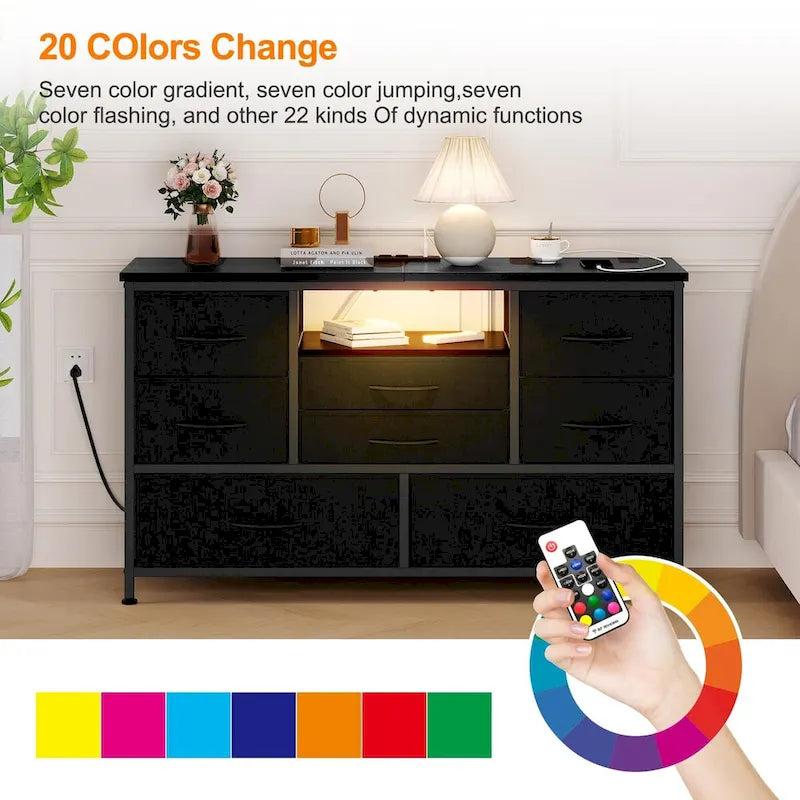 Dresser TV Stand with Power Outlet & Led for 55 TV - 55 inches