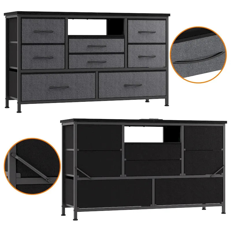 Dresser TV Stand with Power Outlet & Led for 55 TV - 55 inches