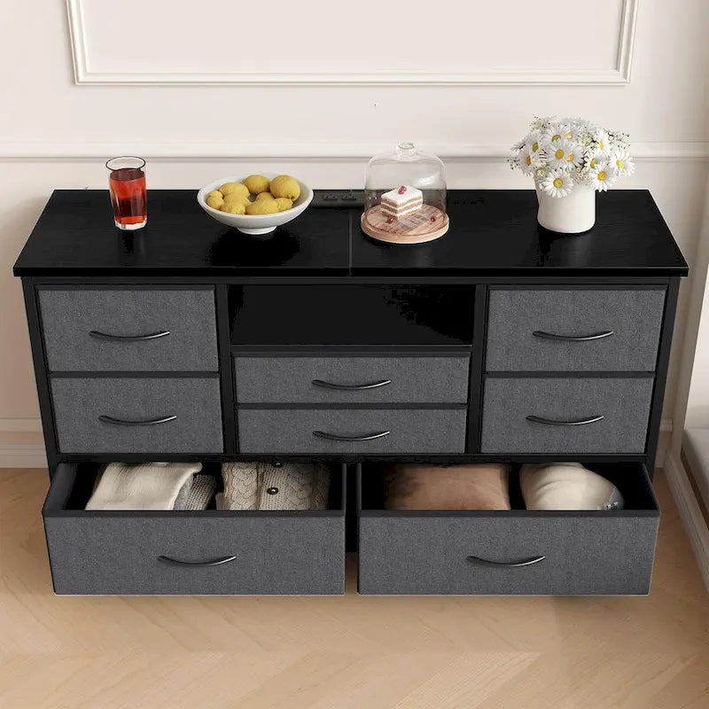 Dresser TV Stand with Power Outlet & Led for 55 TV - 55 inches