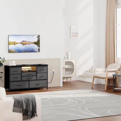 Dresser TV Stand with Power Outlet & Led for 55 TV - 55 inches