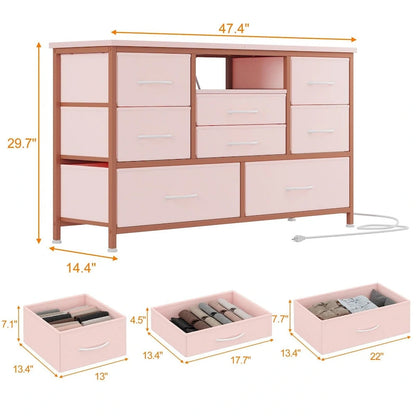 Dresser TV Stand with Power Outlet & Led for 55 TV - 55 inches