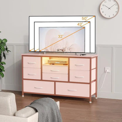 Dresser TV Stand with Power Outlet & Led for 55 TV - 55 inches