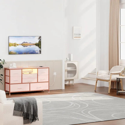 Dresser TV Stand with Power Outlet & Led for 55 TV - 55 inches