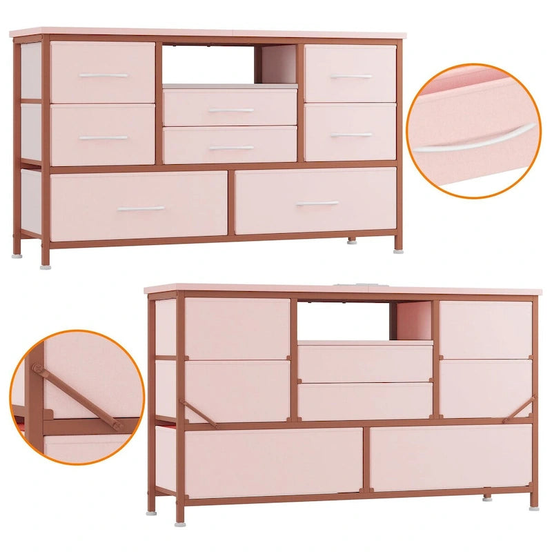 Dresser TV Stand with Power Outlet & Led for 55 TV - 55 inches