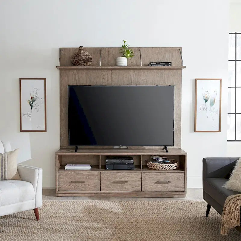 City Scape Burnished Beige Entertainment Center