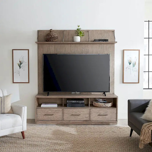 City Scape Burnished Beige Entertainment Center