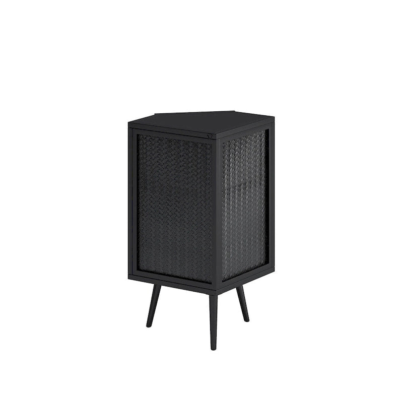 22.25 Floor Coner Cabinet with Tempered Glass Door & Storage Shelves