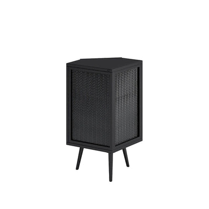 22.25 Floor Coner Cabinet with Tempered Glass Door & Storage Shelves