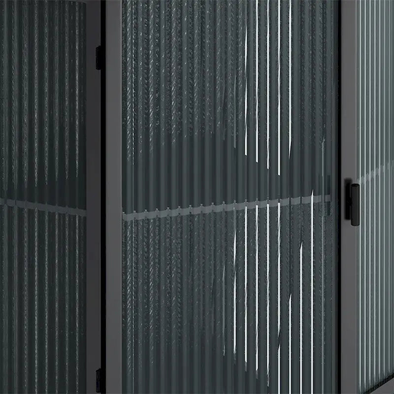 22.25 Floor Coner Cabinet with Tempered Glass Door & Storage Shelves