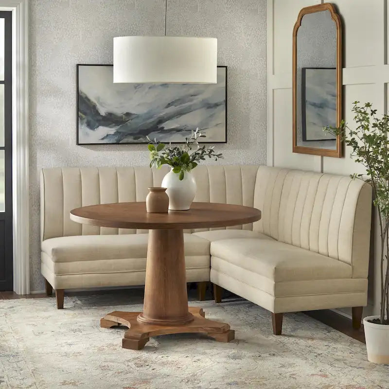 Lifestorey Kerrington Channel Back Upholstered Corner Seat