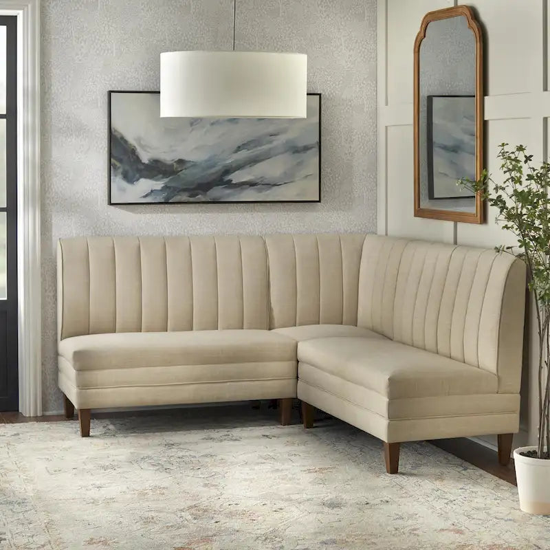 Lifestorey Kerrington Channel Back Upholstered Corner Seat