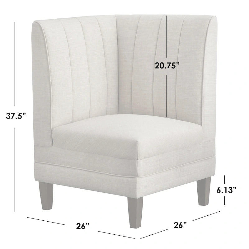 Lifestorey Kerrington Channel Back Upholstered Corner Seat