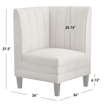 Lifestorey Kerrington Channel Back Upholstered Corner Seat