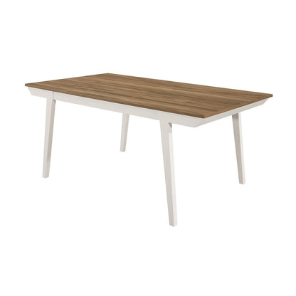 Prospect Natural Acacia and Off White Dining Table with Flared Leg