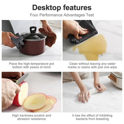 9 - Piece 94.48 Modern Minimalist Extendable Sintered Stone Top Dining Set with 8 Fabric Chair