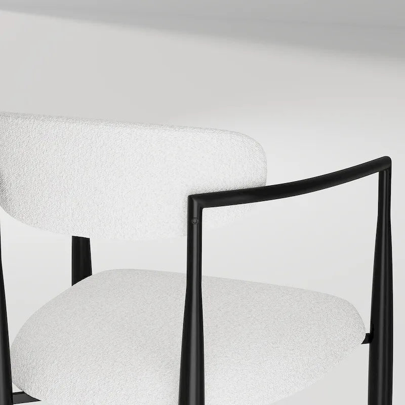 9 - Piece 94.48 Modern Minimalist Extendable Sintered Stone Top Dining Set with 8 Fabric Chair