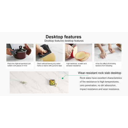 9 - Piece 94.48 Modern Minimalist Extendable Sintered Stone Top Dining Set with 8 Fabric Chair