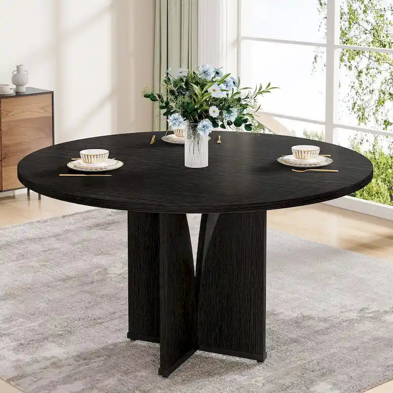 Wood 39.37-inch Round Dining Table for Kitchen Dining Room