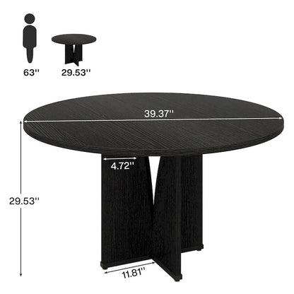 Wood 39.37-inch Round Dining Table for Kitchen Dining Room