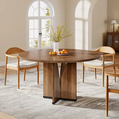 Wood 39.37-inch Round Dining Table for Kitchen Dining Room
