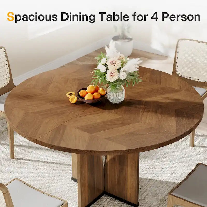 Wood 39.37-inch Round Dining Table for Kitchen Dining Room