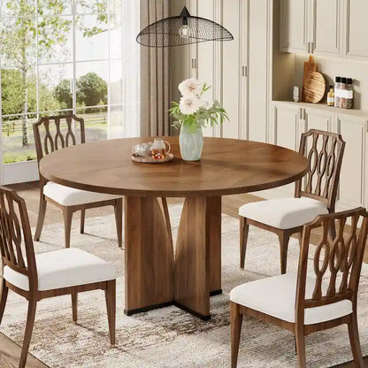Wood 39.37-inch Round Dining Table for Kitchen Dining Room