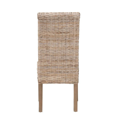 bali & pari Santiago Bohemian Grey Natural Kubu Rattan and Mango Wood Dining Chair