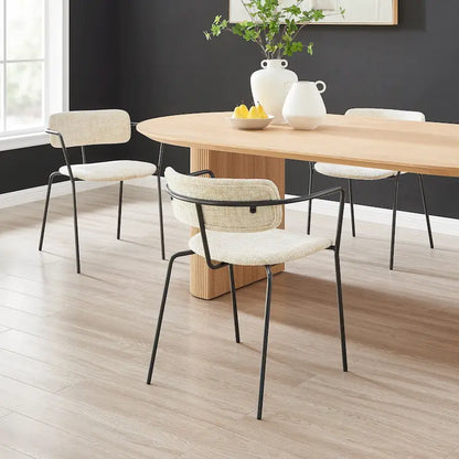 Alivia Fabric Dining Side Arm Chair, (Set of 2)