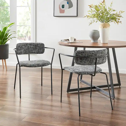 Alivia Fabric Dining Side Arm Chair, (Set of 2)