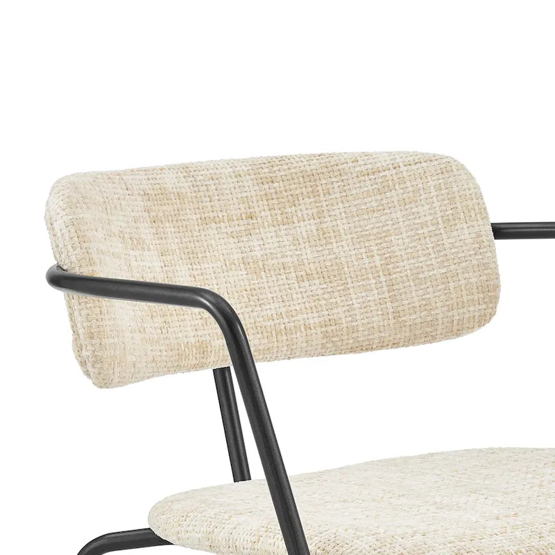 Alivia Fabric Dining Side Arm Chair, (Set of 2)