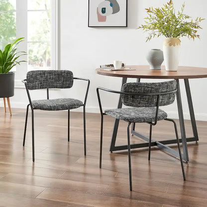 Alivia Fabric Dining Side Arm Chair, (Set of 2)