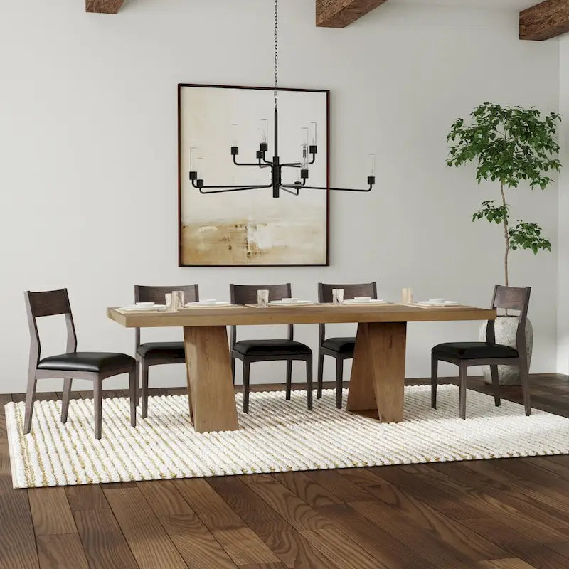 Classic Home Arleth 94 Reclaimed Oak Transitional Dining Table in Natural