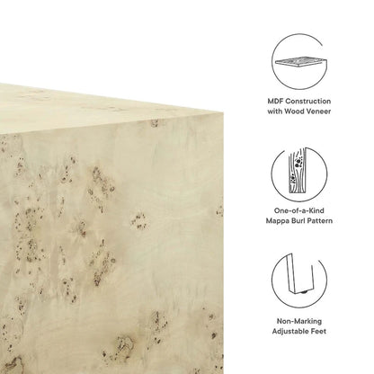 Cosmos 36 Square Burl Wood Coffee Table - N/A