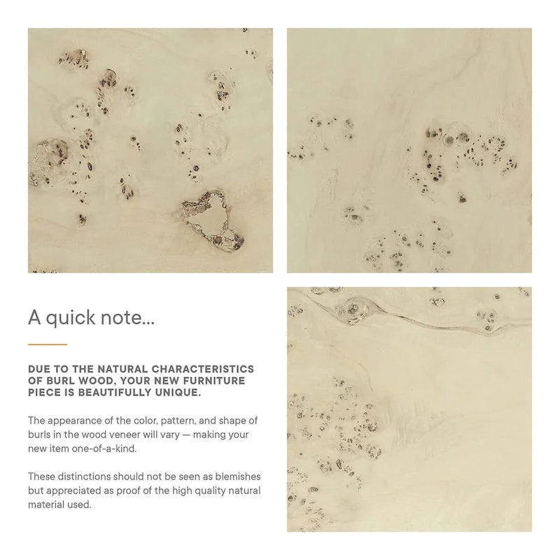 Cosmos 36 Square Burl Wood Coffee Table - N/A