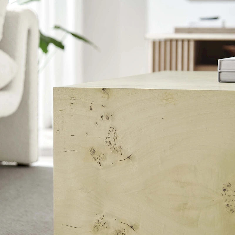 Cosmos 36 Square Burl Wood Coffee Table - N/A