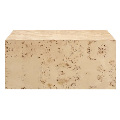 Cosmos 36 Square Burl Wood Coffee Table - N/A