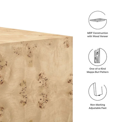 Cosmos 36 Square Burl Wood Coffee Table - N/A