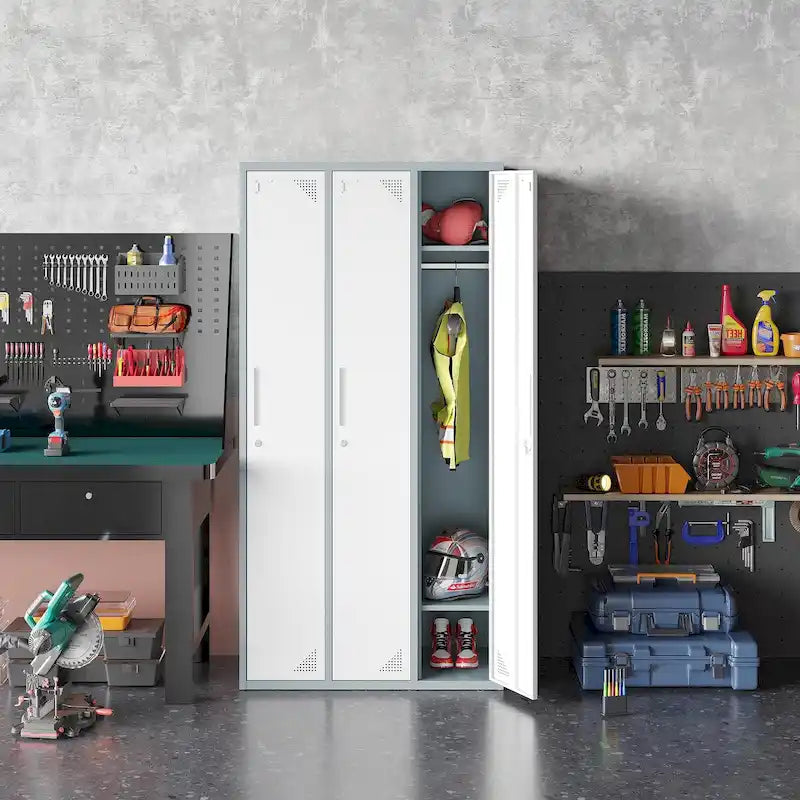 Steel School Locker with Key and 3 Doors