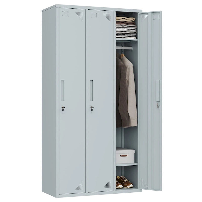 Steel School Locker with Key and 3 Doors